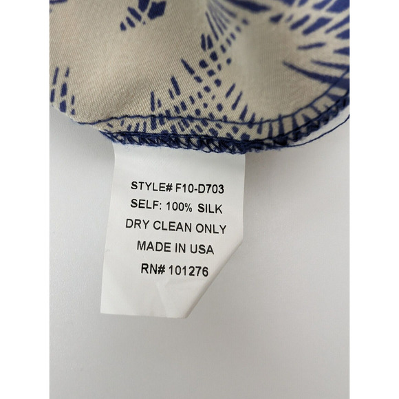 Foley + Corinna Silk Unique Print Pleated Dress Asymmetrical Yellow Blue Small - Picture 6 of 14